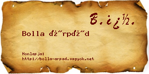 Bolla Árpád névjegykártya