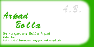 arpad bolla business card