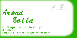 arpad bolla business card